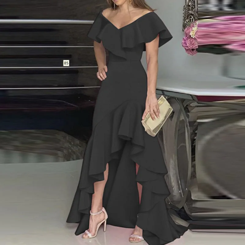 Dress for Women 2023 Summer Fashion New Temperament V-Neck Ruffle Irregular Elegant Prom Dinner Party Dresses
Dress for Women 2023 Summer Fashion New Temperament V-Neck Ruffle Irregular Elegant Prom Dinner Party Dresses