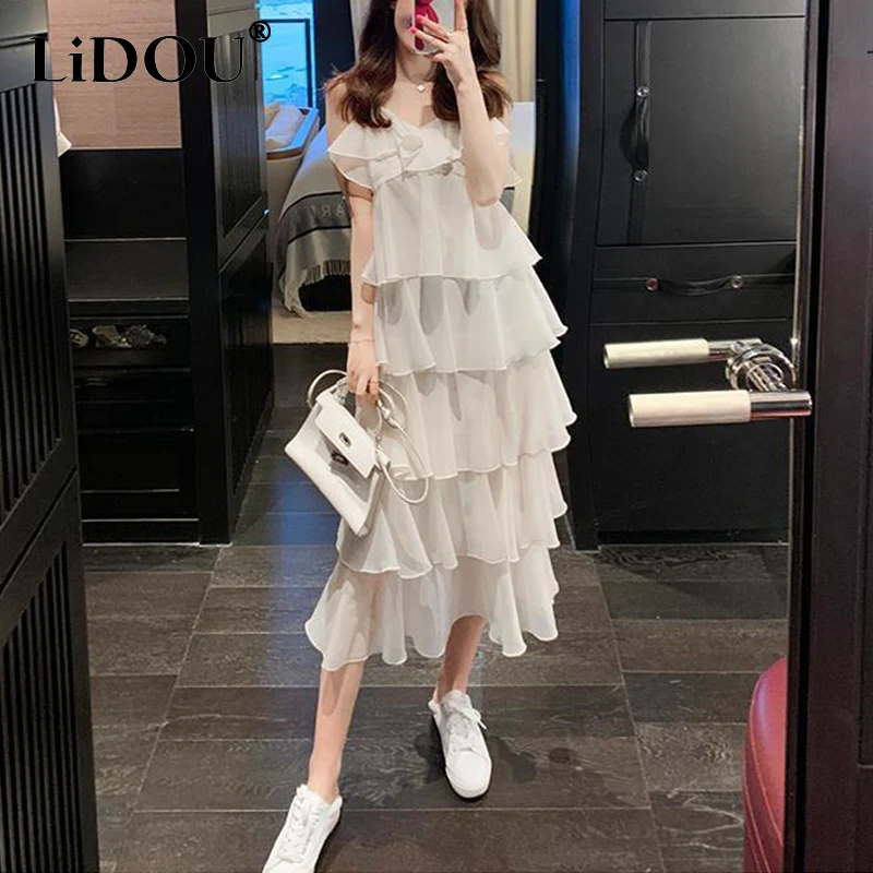 2023 Summer Women's Sweet Loose Casual Suspender Cake Dress Ladies Sexy Sleeveless Backless Midi Robe Dresses Vestidos De Fiesta
2023 Summer Women's Sweet Loose Casual Suspender Cake Dress Ladies Sexy Sleeveless Backless Midi Robe Dresses Vestidos De Fiesta