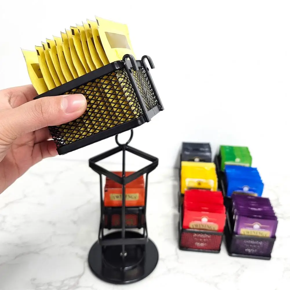 Rotating Tea Bag Holder Metal Tea Bag Storage Holder with Rotating Carousel for Kitchen Counter 2 Tier Organizer with 8
Rotating Tea Bag Holder Metal Tea Bag Storage Holder with Rotating Carousel for Kitchen Counter 2 Tier Organizer with 8