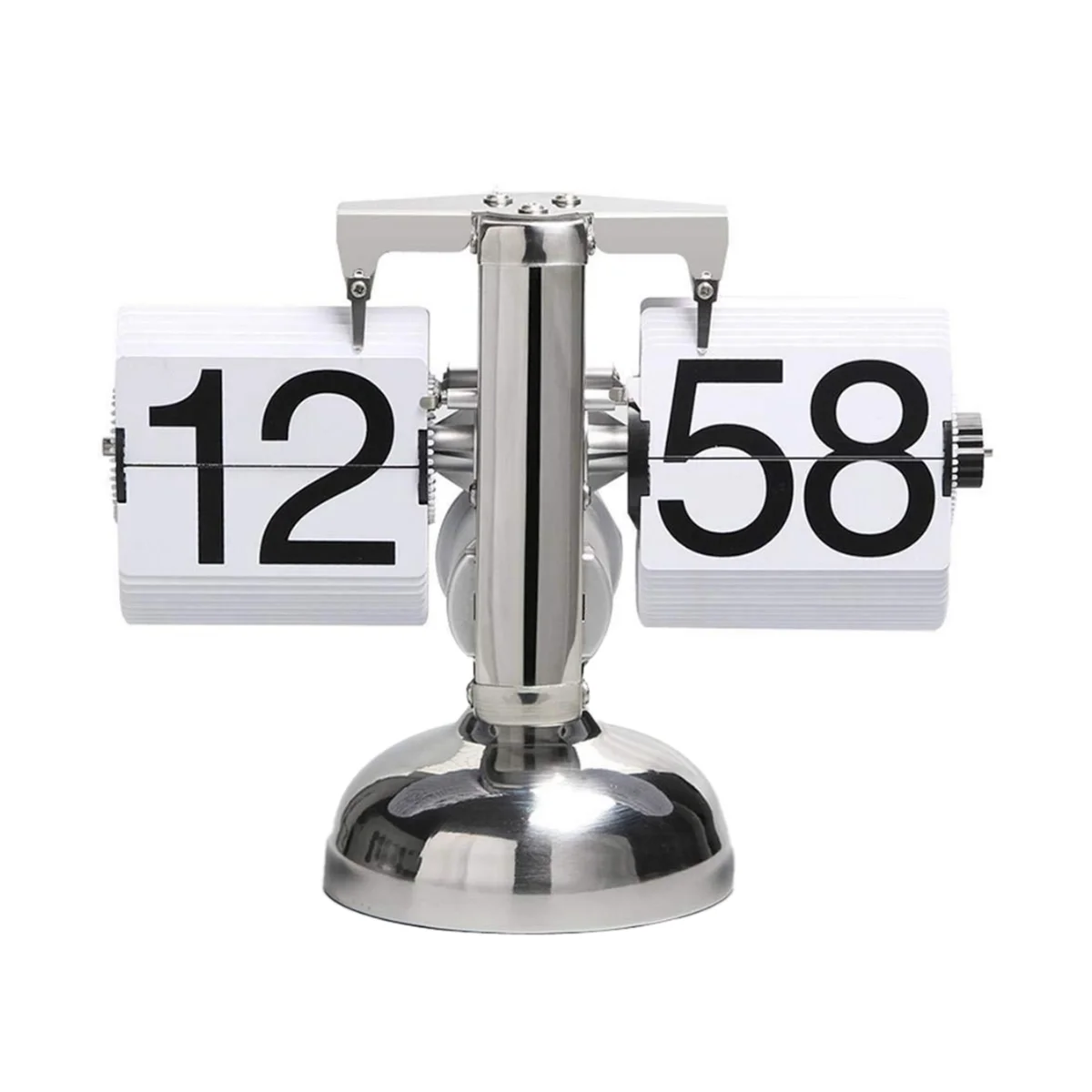 

Flip Digital Clock Small Scale Desk Clock Retro Flip Clock Living Room Walnut Clock Home Decor Stainless Steel