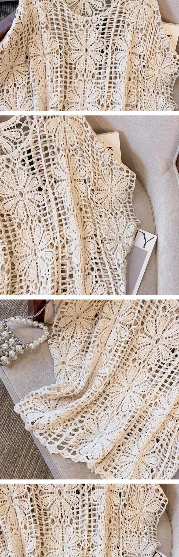 Daisy Crochet Lace Top Batwing Sleeve Hollow-out Floral Openwork Knit Blouse Women Beach Cover-up Spring Summer 2026 Boho 9 Sa2c5677d94dd40b2b7c1bf4fb3467318l