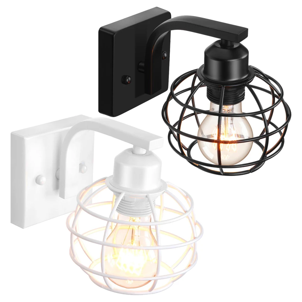 Industrial LED Wall Light Sconce Vintage Retro Loft Wall Lamp Shade Iron Cage Lampshade Indoor Lighting Wandlamp lampara pared
Industrial LED Wall Light Sconce Vintage Retro Loft Wall Lamp Shade Iron Cage Lampshade Indoor Lighting Wandlamp lampara pared