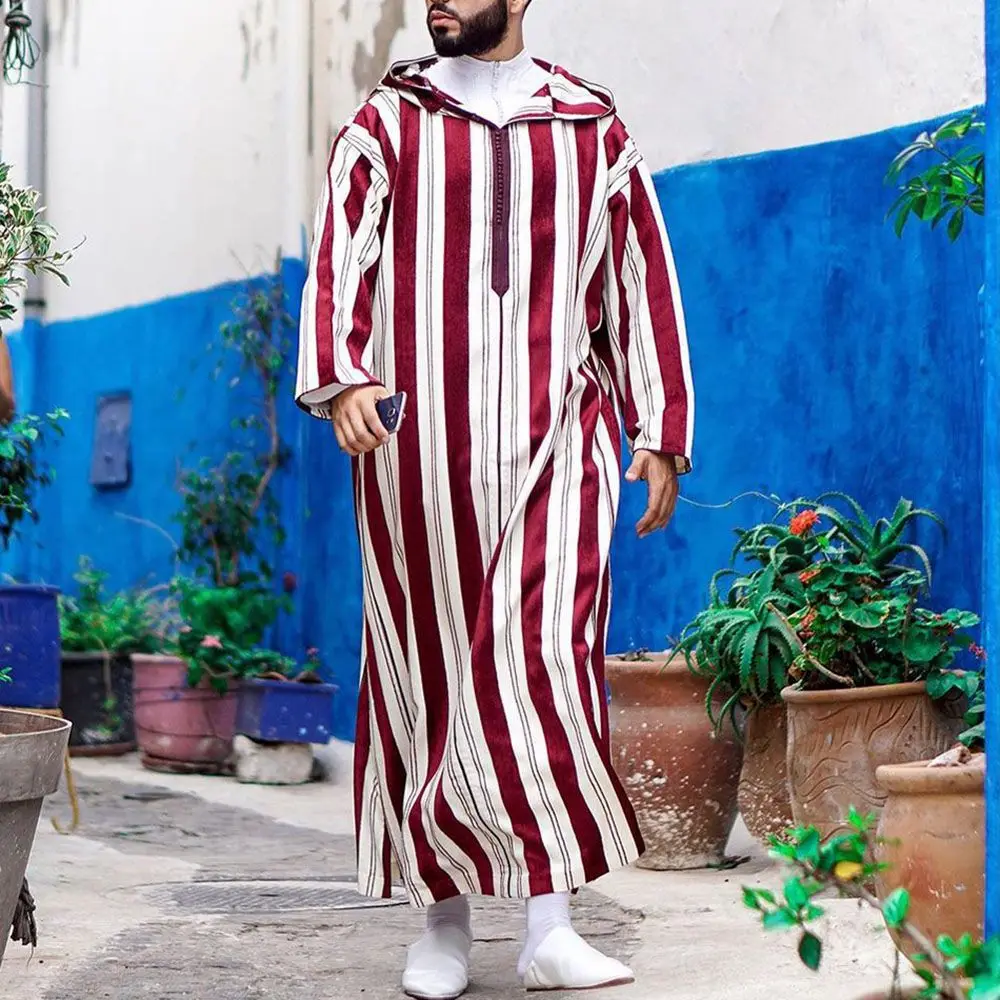 Ethnic Men's 2022 Summer New Color Matching Striped Long Muslim Robe Hoodie Ropa De Musulmanes Para Hombres Jubba Thobe
Ethnic Men's 2022 Summer New Color Matching Striped Long Muslim Robe Hoodie Ropa De Musulmanes Para Hombres Jubba Thobe