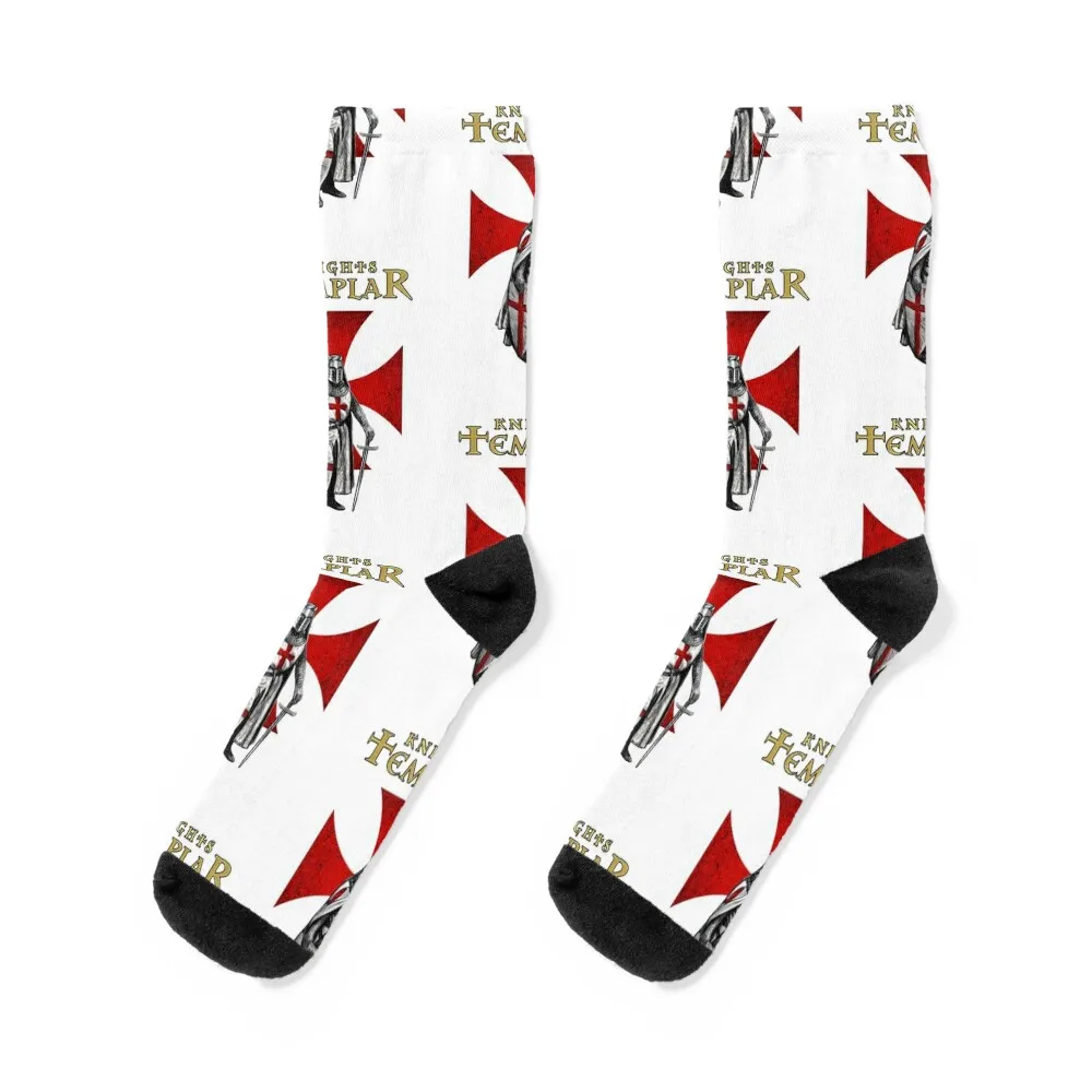 

Crusader Knights Templar With Christian Red Cross Socks aesthetic christmass gift Designer Man Socks Women's