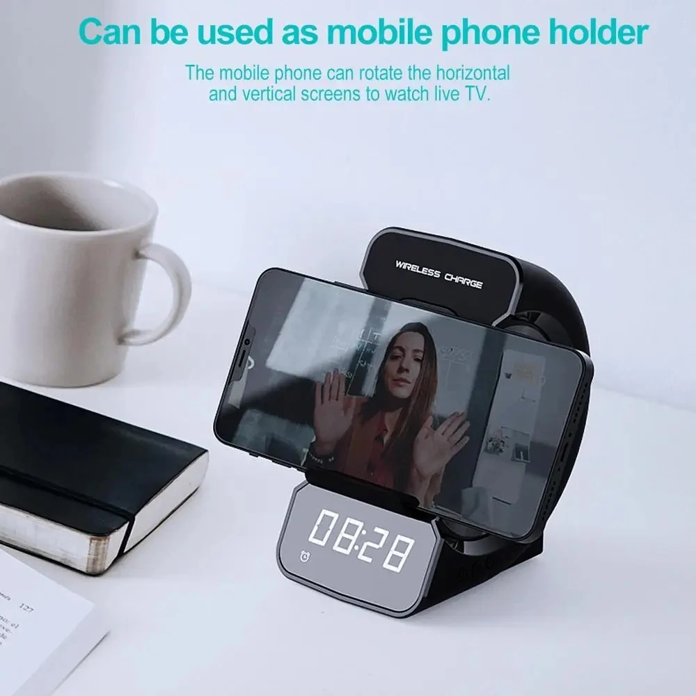 Беспроводная деталь с держателем для телефона, Bluetooth совместимый цифровой фотографический экран, будильник, Беспроводная зарядка
Беспроводная деталь с держателем для телефона, Bluetooth совместимый цифровой фотографический экран, будильник, Беспроводная зарядка