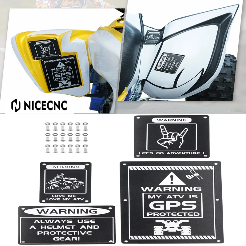 

NICECNC For Yamaha RAPTOR 700 2013-2020 2019 700R 2016-2020 YFZ450 YFZ450R Fender Warning Tag Plates Badges Decals Stickers ATV
