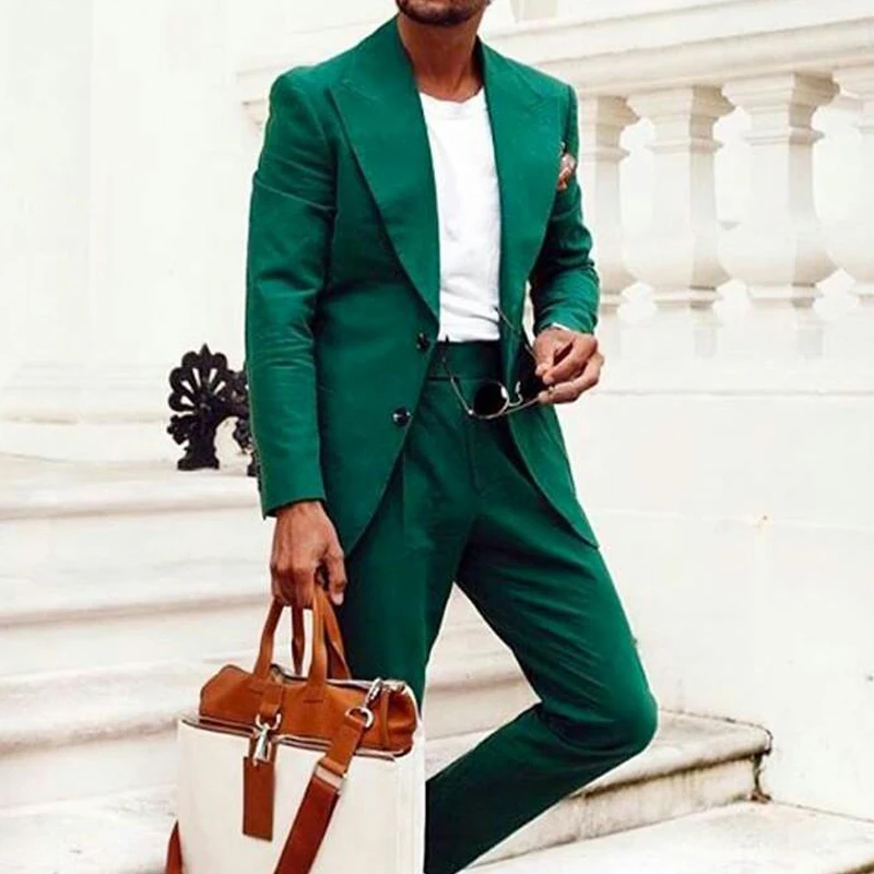 2 Piece Casual Men Suits for Wedding with Peaked Lapel Green Groomsmen Tuxedo 2020 Man Fashion Clothes Set Jacket Pants
2 Piece Casual Men Suits for Wedding with Peaked Lapel Green Groomsmen Tuxedo 2020 Man Fashion Clothes Set Jacket Pants