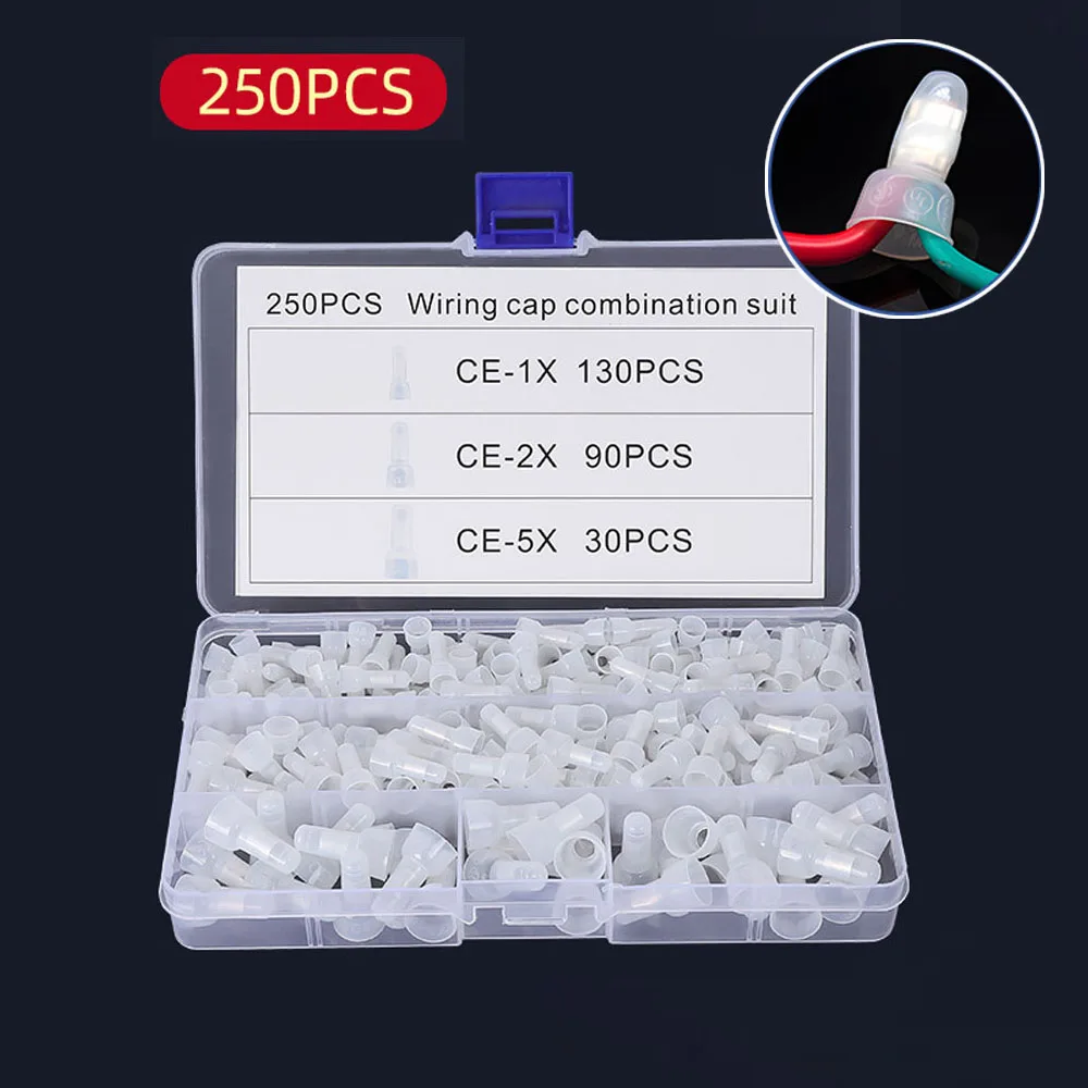 250PCS CE1 CE2 CE5 Closed End Crimp Caps Flame Retardant Electrical Wire Cable Terminal Connector for AWG 12-10 16-14 22-16 Wire
250PCS CE1 CE2 CE5 Closed End Crimp Caps Flame Retardant Electrical Wire Cable Terminal Connector for AWG 12-10 16-14 22-16 Wire