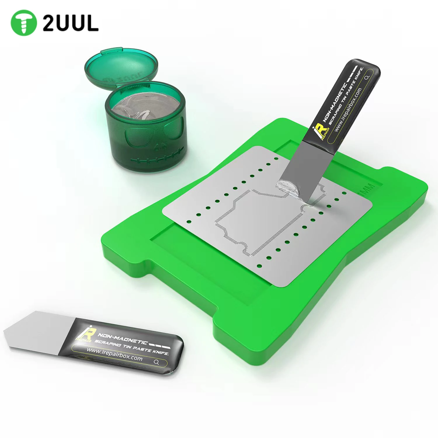 2UUL Universal BGA Reballing Stencil Magnetic Base For Phone Motherboard Middle Frame CPU IC Chip Planting Tin 3D Silicon Mat
2UUL Universal BGA Reballing Stencil Magnetic Base For Phone Motherboard Middle Frame CPU IC Chip Planting Tin 3D Silicon Mat