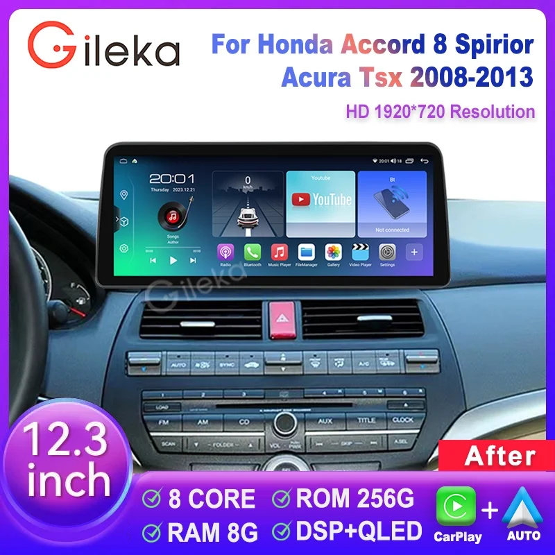 12.3 inch Carplay Screen Android For Honda Accord 8 Spirior / Acura Tsx 2008 2009-2013 Car Radio Stereo Multimedia Head Unit 
12.3 inch Carplay Screen Android For Honda Accord 8 Spirior / Acura Tsx 2008 2009-2013 Car Radio Stereo Multimedia Head Unit