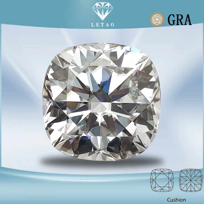 

Moissanite Stone Cushion Cut D Color VVS1 Charms Lab Grown Gemstone Diy Advanced Jewelry Making Materials With GRA Certificate