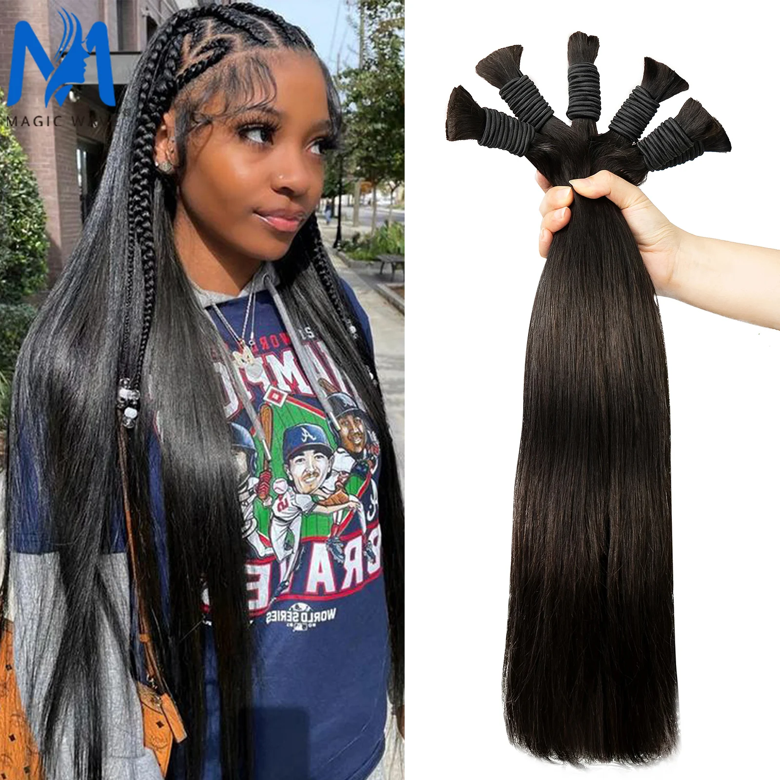 

Human Hair Bulk for Braiding Hair Bulk No Weft Natural Straight Hair Bundles Hair Weaving Hair Extensions Hair Original