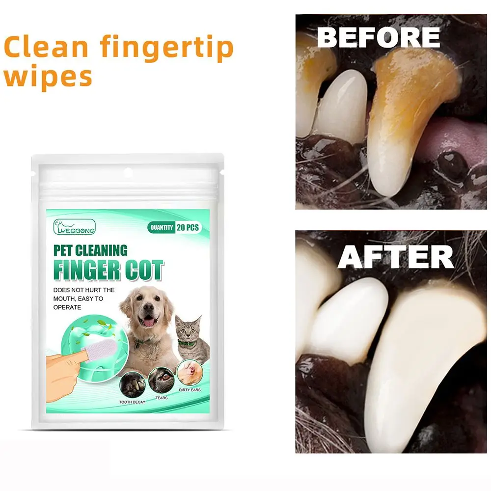 20Pcs/Bag Wet Wipes Remove Tartar for Pets Pet Cleaning Oral Care Finger Cover Finger Cot Pet Cleaning Teeth
20Pcs/Bag Wet Wipes Remove Tartar for Pets Pet Cleaning Oral Care Finger Cover Finger Cot Pet Cleaning Teeth