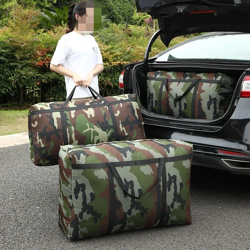 

2pcs Oxford Woven Bag Clothes Sundries Storage Waterproof Thick Portable Moving Luggage Packing Camouflage Strong Handle Bags