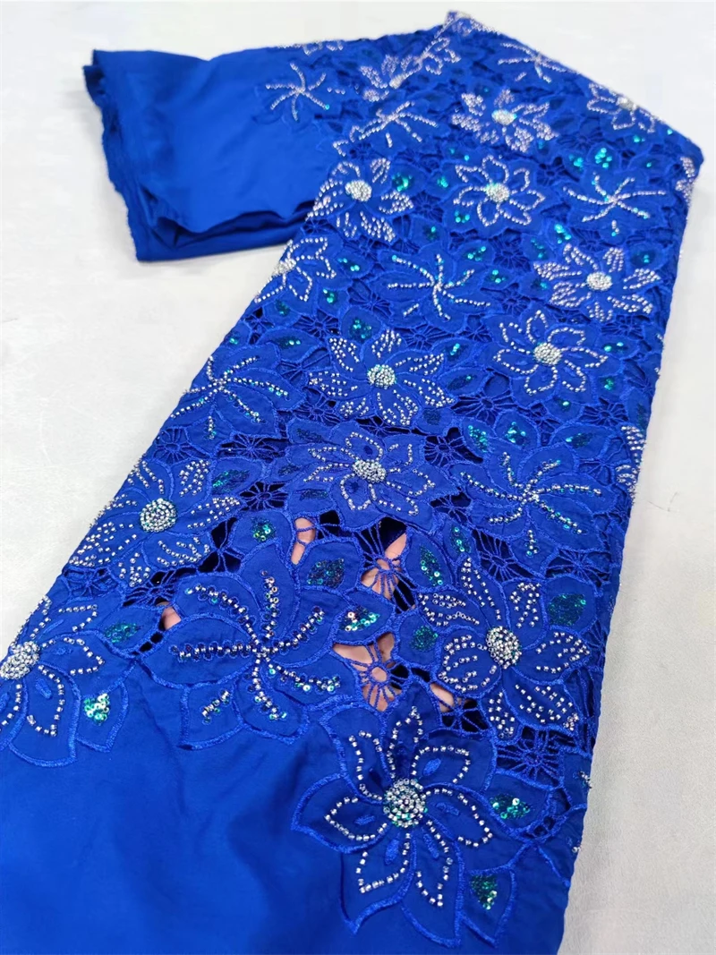 

Chiffon Lace fabric 2024 High Quality African Guipure Cord Lace Fabric Nigerian Water Soluble Lace for Sewing Women Party Dress