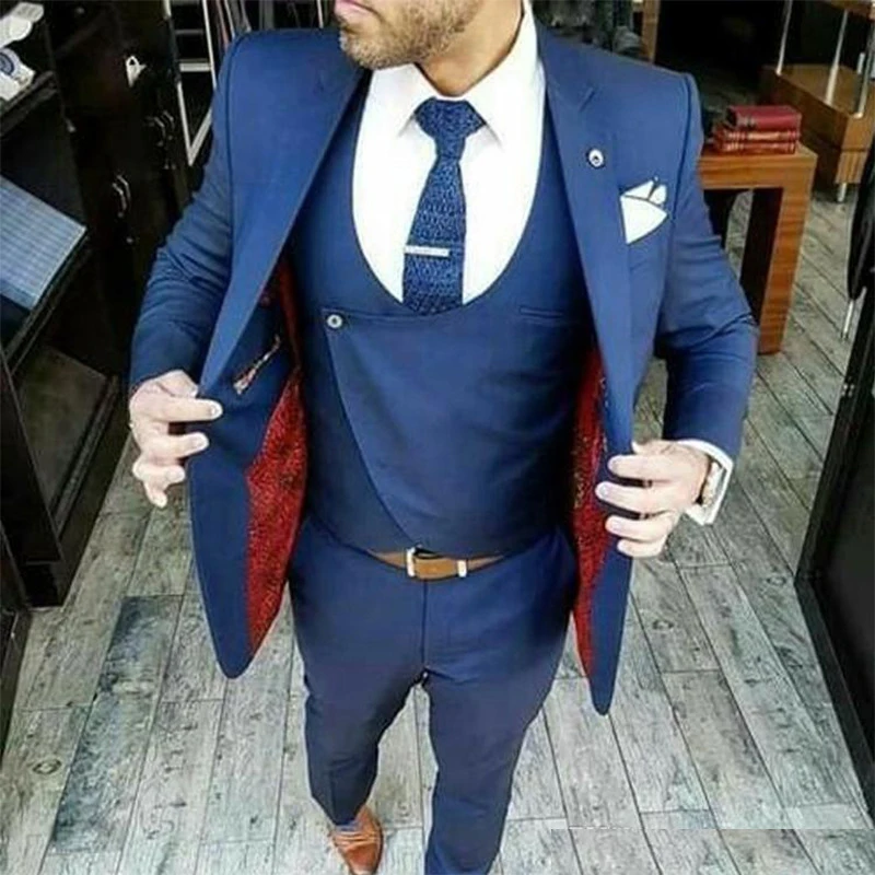 Casual Clothing Men's Suits Blazer Outfits Blue Single Breasetd Notched Lapel Solid Color Three Piece Jacket Pants Vest Custom
Casual Clothing Men's Suits Blazer Outfits Blue Single Breasetd Notched Lapel Solid Color Three Piece Jacket Pants Vest Custom