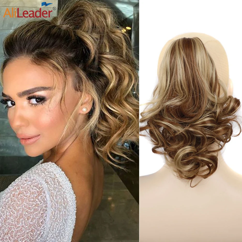 

High Puffy Ponytail Extension Hairpiece Claw Clip Ponytail For Women Syntehtic Short False Tail Alileader Fake Hair