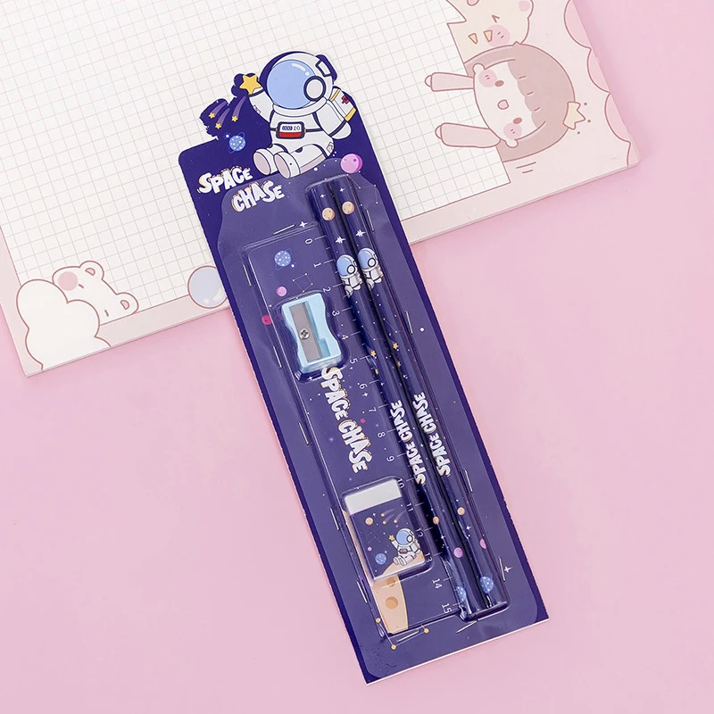 5 in 1 Fantastic Space Travel Astronaut Pencil Set Cute Pencils Eraser Ruler School Office Writing Supplies Gift Stationary Set
5 in 1 Fantastic Space Travel Astronaut Pencil Set Cute Pencils Eraser Ruler School Office Writing Supplies Gift Stationary Set