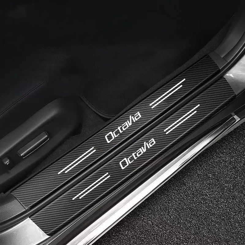 4-piece carbon fiber scratch resistant protective stickers for car doorsill are applicable to Skoda Octavia decals
4-piece carbon fiber scratch resistant protective stickers for car doorsill are applicable to Skoda Octavia decals