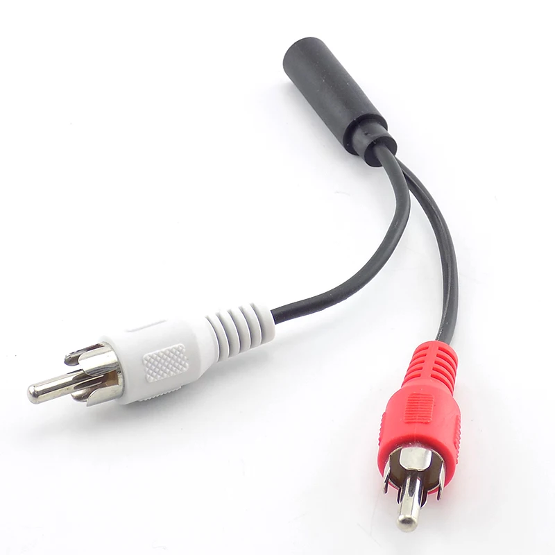 

3.5mm Female to 2 Male RCA Cable Splitter Converter Adapter Aux Audio Extension Cord Y-Cable For Laptop MP3/MP4 Conversion Line