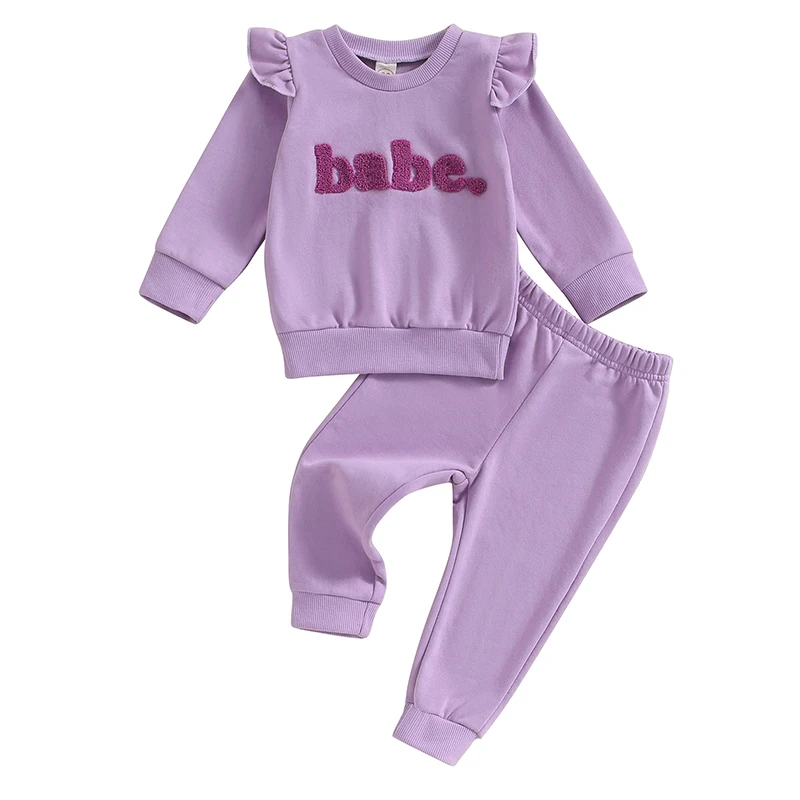 Toddler Baby Girl Fall Clothes Ruffle Long Sleeve Fuzzy Letter Embroidery Sweatshirt Tops Pants 2Pcs Outfits Set
Toddler Baby Girl Fall Clothes Ruffle Long Sleeve Fuzzy Letter Embroidery Sweatshirt Tops Pants 2Pcs Outfits Set
