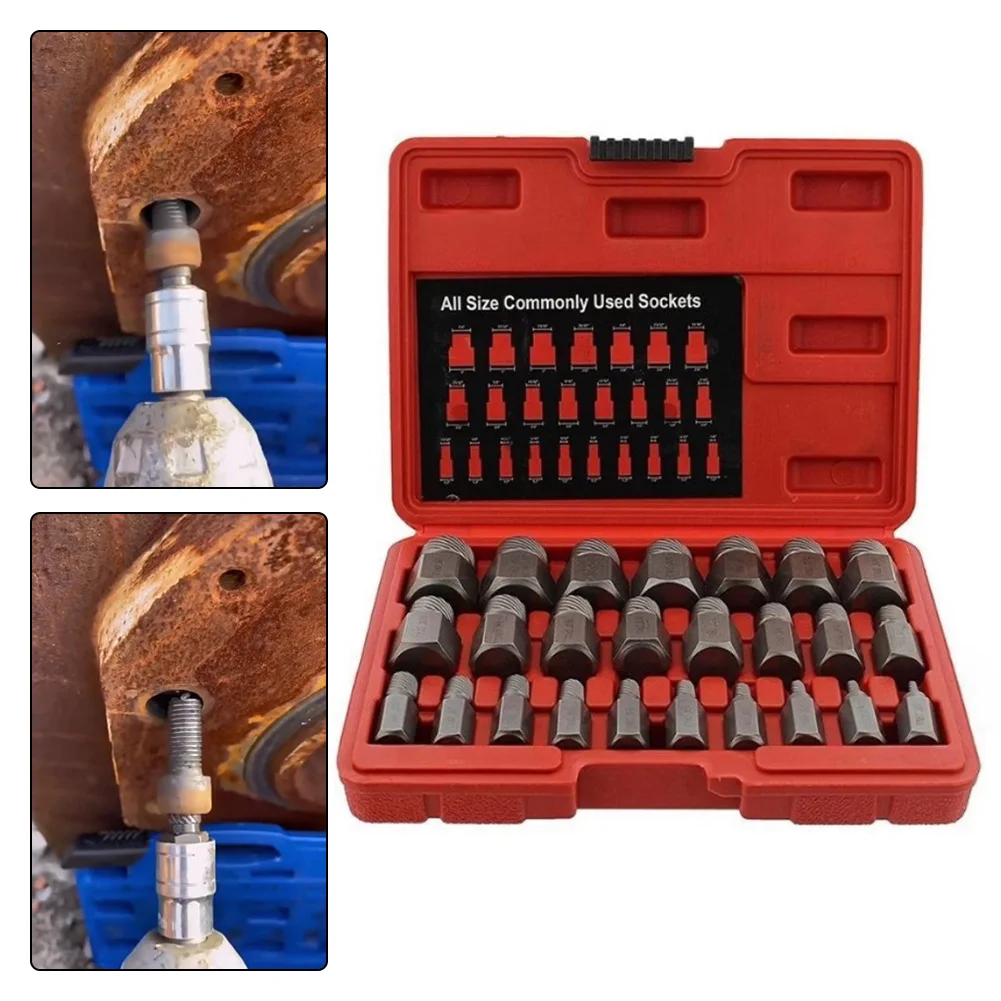 25Pcs Screw Extractor Kit Alloy Steel Damaged Screw Remover Set Metal Easy Out Drill Bits Bolt Stud Multi-Spline Screw Extractor
25Pcs Screw Extractor Kit Alloy Steel Damaged Screw Remover Set Metal Easy Out Drill Bits Bolt Stud Multi-Spline Screw Extractor