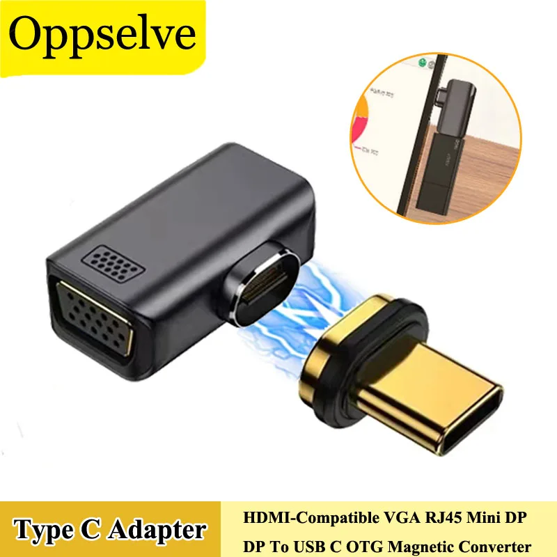 Universal 90°USB C To HDMI-Compatible/DP/Mini DP/VGA/RJ45 Magnetic Adapter 8K 60Hz Vedio Converter For Laptop Phone Macbook Pro
Universal 90°USB C To HDMI-Compatible/DP/Mini DP/VGA/RJ45 Magnetic Adapter 8K 60Hz Vedio Converter For Laptop Phone Macbook Pro
