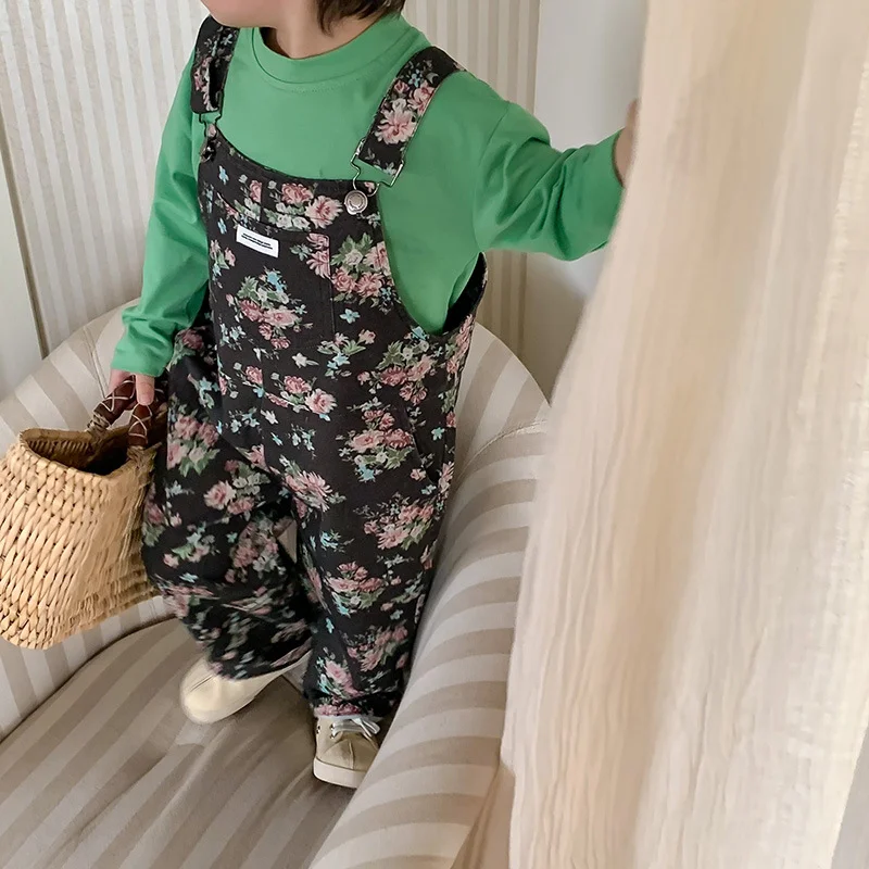 New Spring Kids Overall Children Black Printed Flowers Straight Pants Girls Boys Trousers One Piece
New Spring Kids Overall Children Black Printed Flowers Straight Pants Girls Boys Trousers One Piece