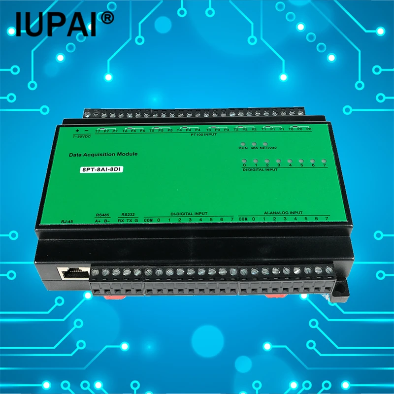 8PT-8AI-8DI Modbus Module 8-channel PT100 Temperature Acquisition 8-way Analog Input Digital Switch Input Industrial Controller
8PT-8AI-8DI Modbus Module 8-channel PT100 Temperature Acquisition 8-way Analog Input Digital Switch Input Industrial Controller