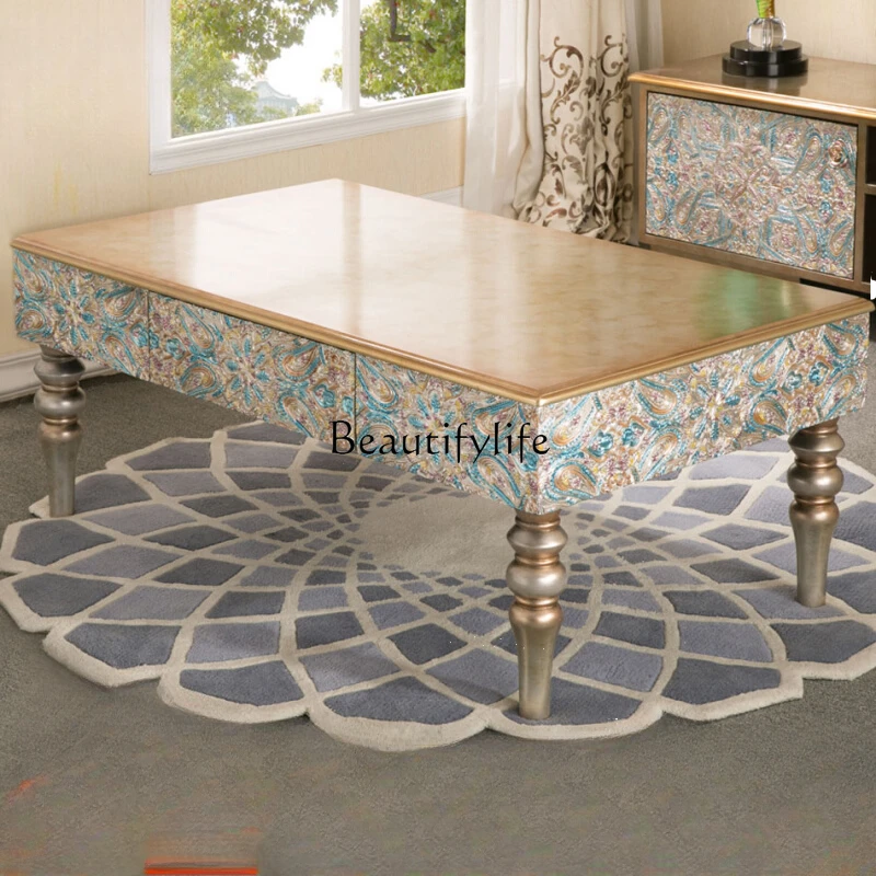 Fashion Creative Carved Rectangular Coffee Table Classical Style Coffee Table Storage Tea Making Table
Fashion Creative Carved Rectangular Coffee Table Classical Style Coffee Table Storage Tea Making Table