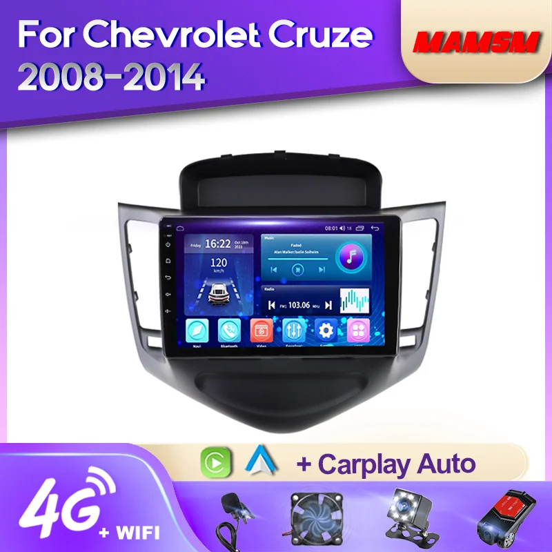 

MAMSM 2K QLED Android 12 Car Radio For Chevrolet Cruze J300 2008 - 2014 Multimedia Video Player Stereo GPS 4G Carplay Autoradio