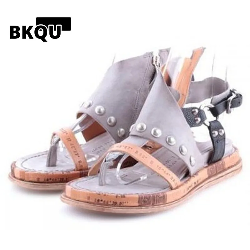 New Women's Sandals Soft Bottom Colorblock Vintage Rivet Flip-flops Fashion Fish Mouth Casual Flat Roman Sandals Sandalia Nuvem
New Women's Sandals Soft Bottom Colorblock Vintage Rivet Flip-flops Fashion Fish Mouth Casual Flat Roman Sandals Sandalia Nuvem