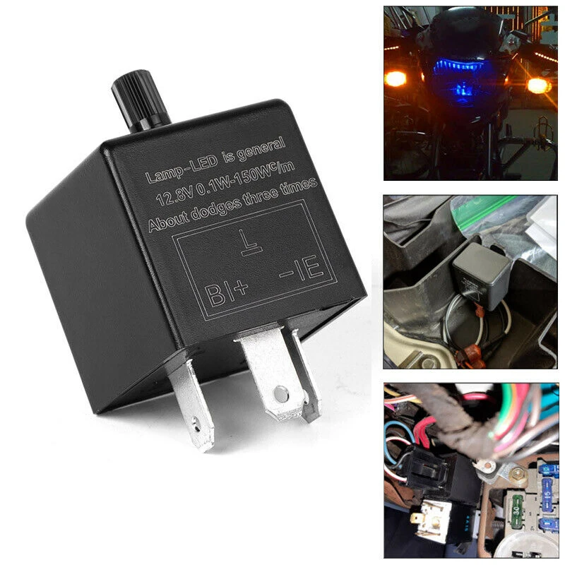 Motor 3Pin 12V LED Flasher Relay Flasher Speed Adjustable Vehicles Motorcycle Flasher Relay Turn Signal Indicator L/B/E Swithch
Motor 3Pin 12V LED Flasher Relay Flasher Speed Adjustable Vehicles Motorcycle Flasher Relay Turn Signal Indicator L/B/E Swithch