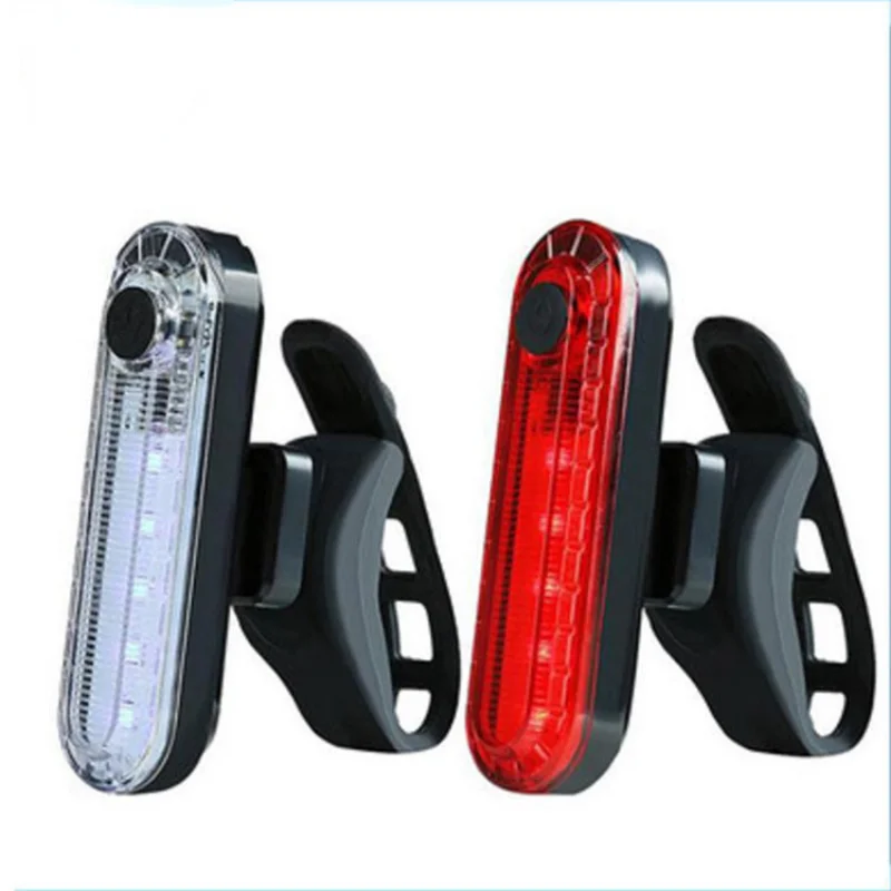 

056 New Bicycle Lamp USB Charging Tail Lamp Night Riding Bike Equipped with Bright LED Warning Light Bike Accessories