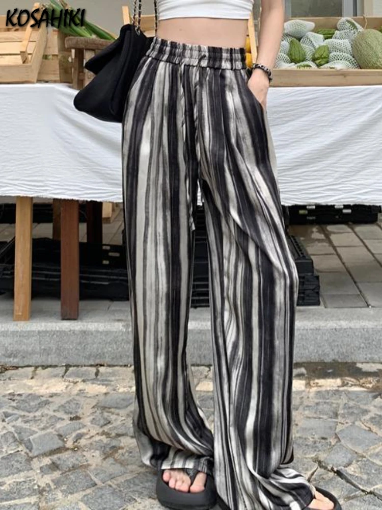 Y2k Aesthetic Simple Vintage Wide Leg Trousers Fashion Striped Drawstring High Waist Pants Women Loose Casual Mujer Pantalones
Y2k Aesthetic Simple Vintage Wide Leg Trousers Fashion Striped Drawstring High Waist Pants Women Loose Casual Mujer Pantalones