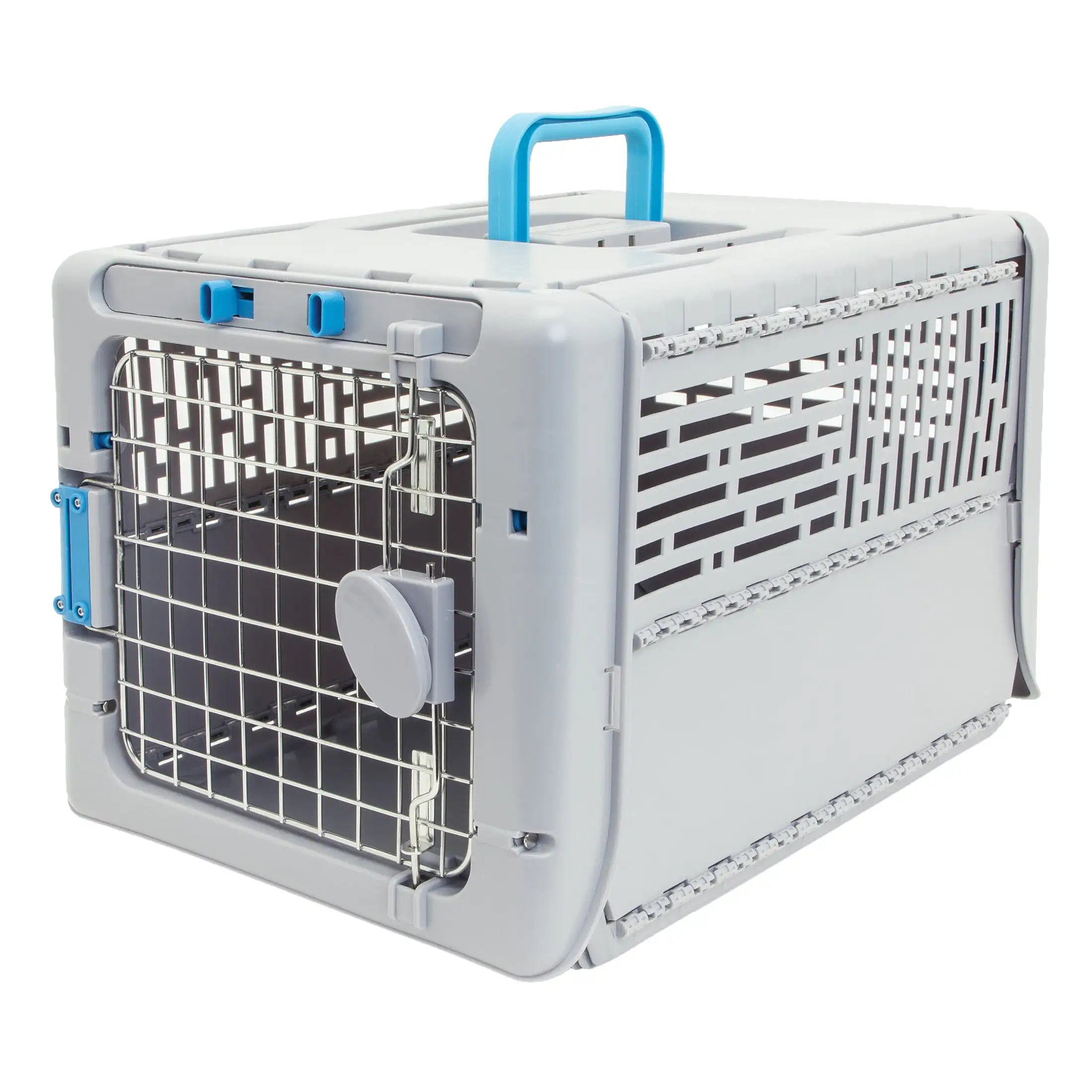 

Dog Kennels, 19" Collapsible Plastic Pet Kennel, Gray, Small, 1 Piece, Dog Cage,19.63 X 13.50 X 12.00 Inches
