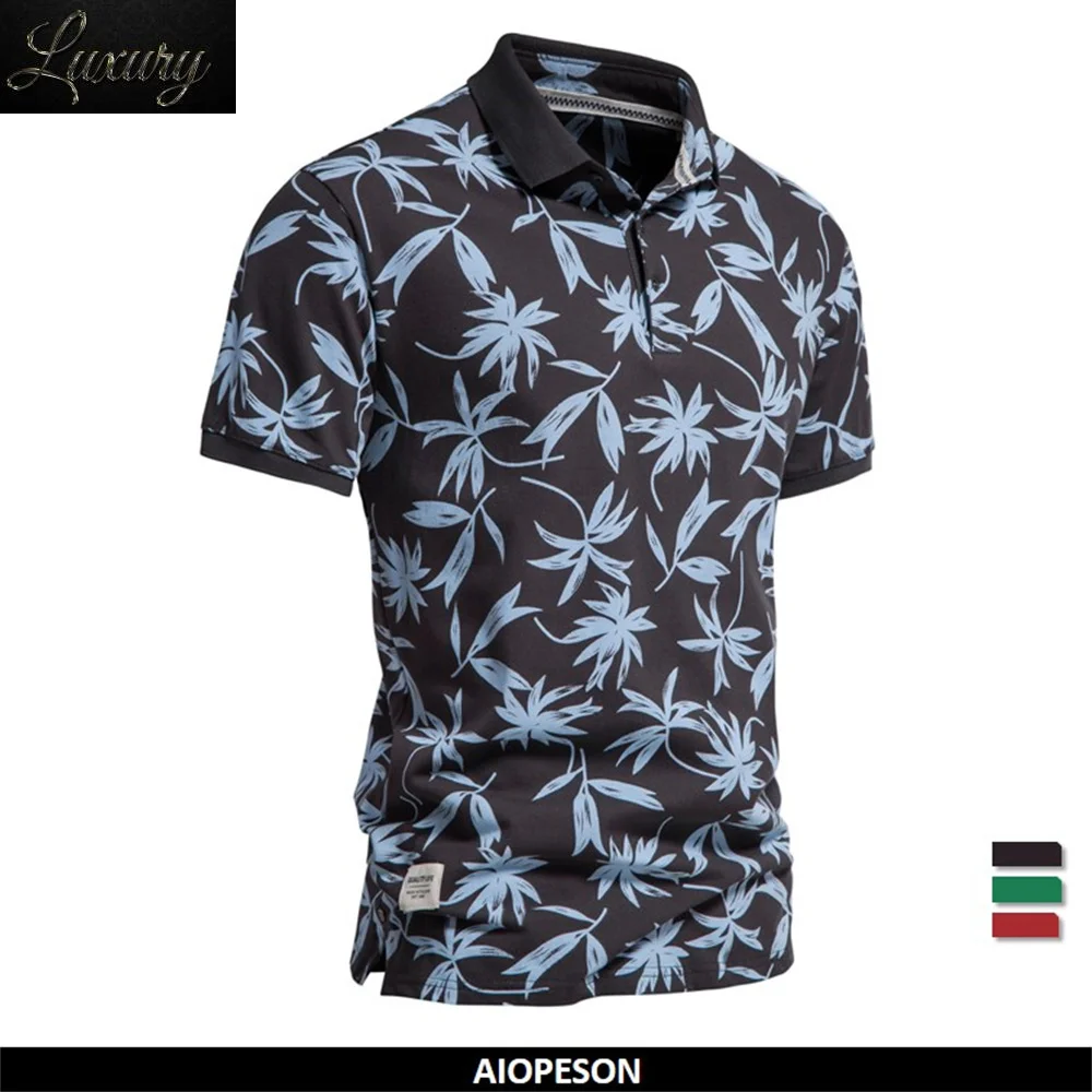 Hawaii Style Men Polo Shirts Cotton Leaf Printing Short-sleeved for New Design Brand Quality s Man
Hawaii Style Men Polo Shirts Cotton Leaf Printing Short-sleeved for New Design Brand Quality s Man