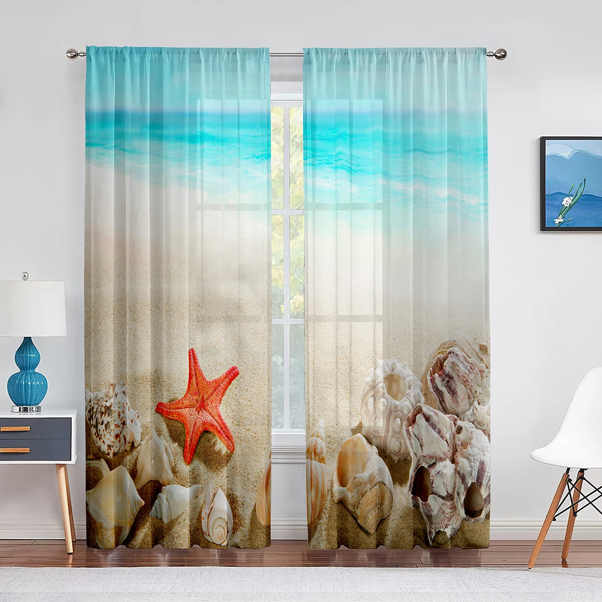 Seashell Starfish Sea Beach Summer Tulle Curtains for Kitchen Living Room Bedroom Decor Chiffon Sheer Voile Curtains Treatment
Seashell Starfish Sea Beach Summer Tulle Curtains for Kitchen Living Room Bedroom Decor Chiffon Sheer Voile Curtains Treatment