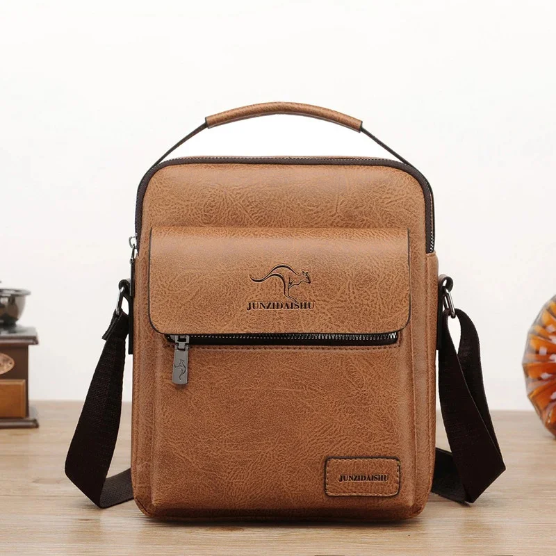 

Роскошная брендовая кожаная мужская сумка-кенгуру, Повседневная деловая сумка-мессенджер для винтажного кросс-боди, мужская сумка-слинг через плечо