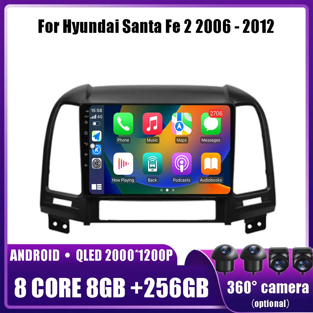

Android 14 For Hyundai Santa Fe 2 2006 - 2012 Car Multimedia Player Head Unit Stereo GPS Navigation BT WIFI DVD 2 din 4G