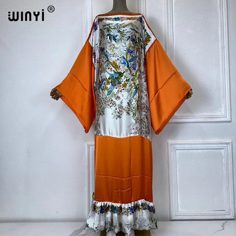 

WINYI летнее элегантное вечернее платье, абайя, мусульманская женщина, абайя, Дубай, роскошный женский кафтан с принтом в стиле бохо, праздничная пляжная одежда для женщин 2024