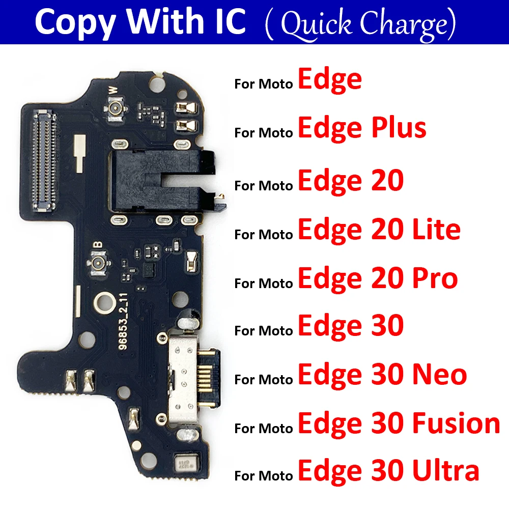 

For Motorola Moto Edge 20 Lite S Pro 30 Neo Fusion Ultra Plus 2021 USB Charging Port Dock Charger Connector Board Flex Cable