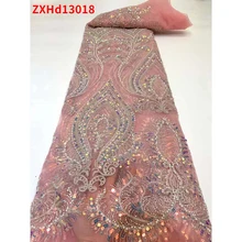 

Wonderful Ankara Beaded embroidery Lace Fabrics Hot Sale Eco-Friendly ​Cloth For woman Party Dress ZXHd13018