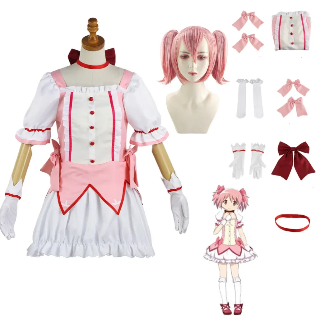 

Anime Magical Girl Puella Magi Madoka Magica Cosplay Costumes Akemi Homura Kaname Halloween Costumes for Women Lolita Dress