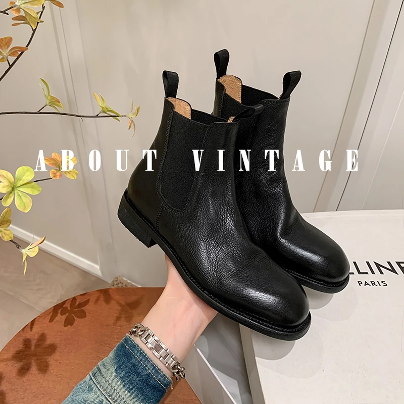 2023 new Autumn winter Women ankle boots natural leather 22-25cm cowhide+pigskin modern boots Retro brush color Chelsea boots
2023 new Autumn winter Women ankle boots natural leather 22-25cm cowhide+pigskin modern boots Retro brush color Chelsea boots