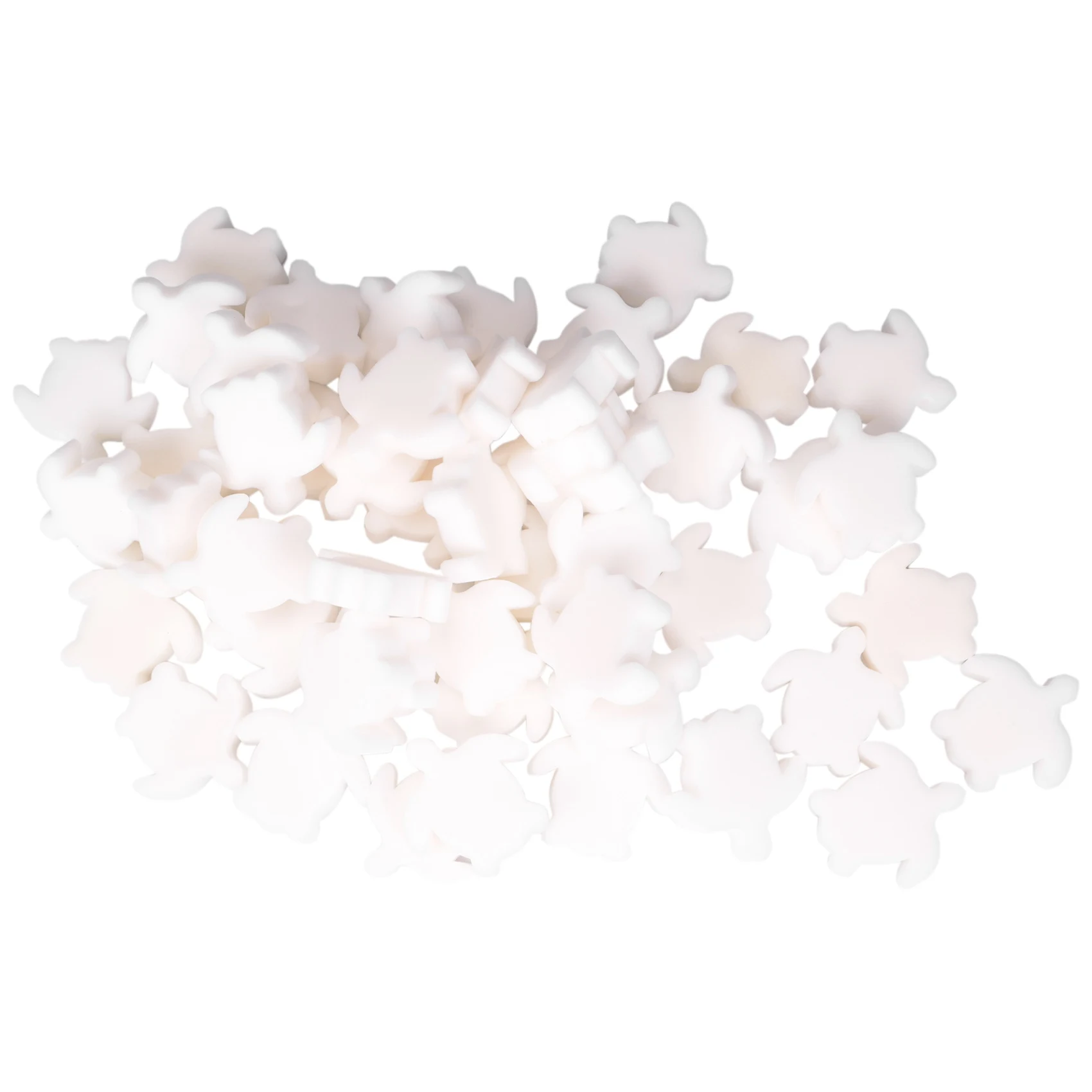 

50Pcs White Floating Spa Sponge Turtle Oil Absorbing Hot Tub Skimmer Scum Absorber Cleaners for Swimming Pool