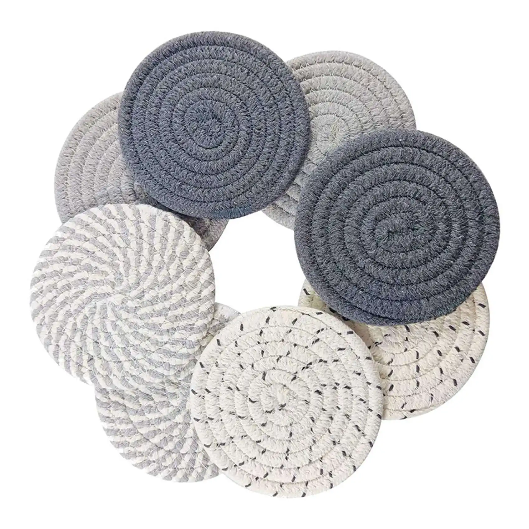8 Pcs Drink Coasters with Holder 4 Colors Absorbent Coasters for Drinks Minimalist Cotton Woven Coaster Set for Home
8 Pcs Drink Coasters with Holder 4 Colors Absorbent Coasters for Drinks Minimalist Cotton Woven Coaster Set for Home