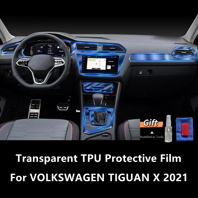 

For VOLKSWAGEN TIGUAN X 2021 Car Interior Center Console Transparent TPU Protective Film Anti-scratch Repair Film