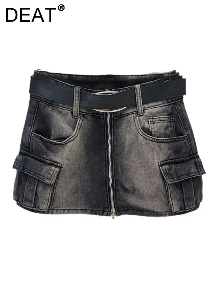 DEAT Women's Denim Skirt High Waist Slim Zippers Pockets Retro Wrap Hip Belt Cargo Mini Skirts 2024 Summer New Fashion 11XX9193
DEAT Women's Denim Skirt High Waist Slim Zippers Pockets Retro Wrap Hip Belt Cargo Mini Skirts 2024 Summer New Fashion 11XX9193