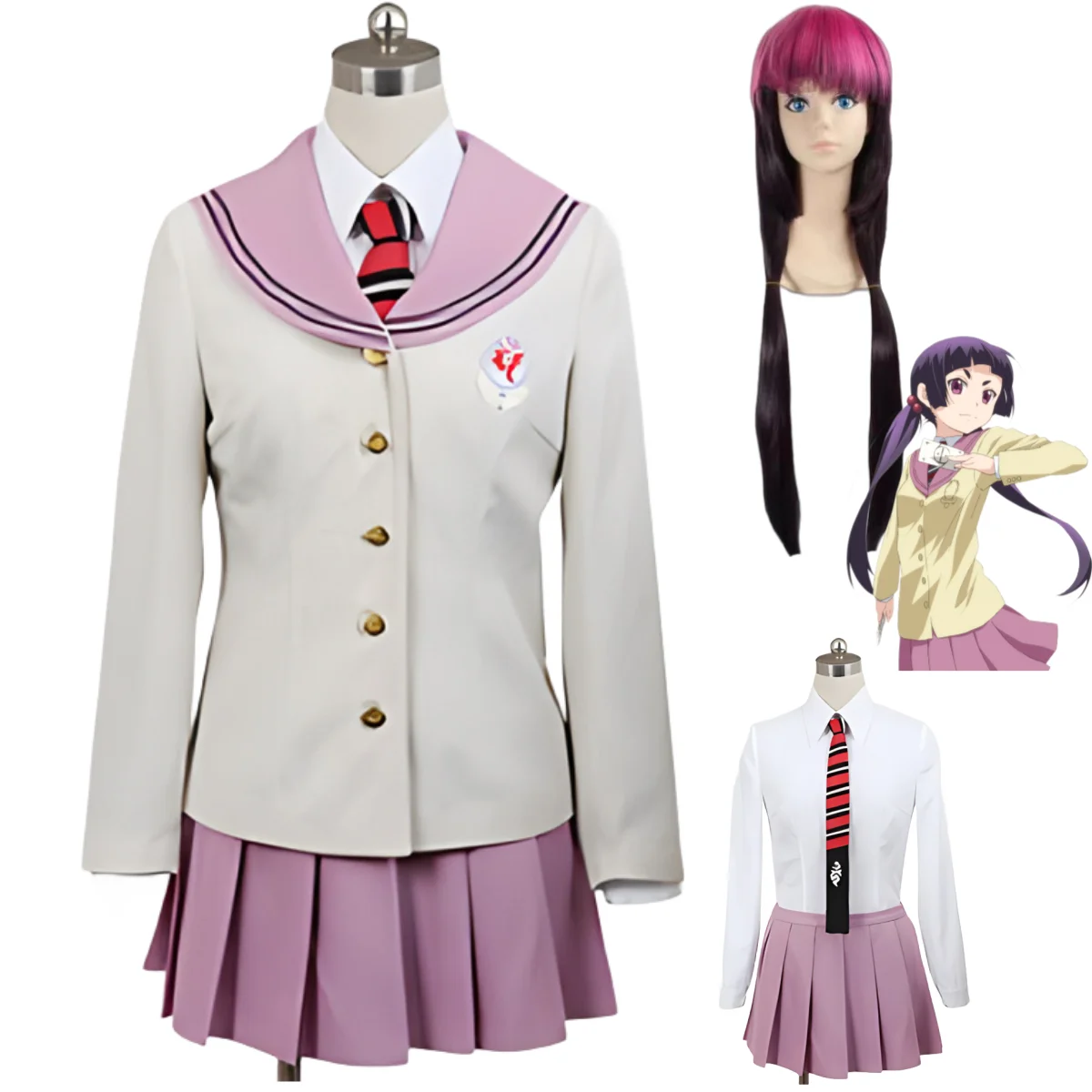 Anime Ao No Exorcist Kamiki Izumo Cosplay Costume Wig Japanese Pink JK Uniform Skirt Woman Kawaii Lovely Campus Sailor Suit
Anime Ao No Exorcist Kamiki Izumo Cosplay Costume Wig Japanese Pink JK Uniform Skirt Woman Kawaii Lovely Campus Sailor Suit